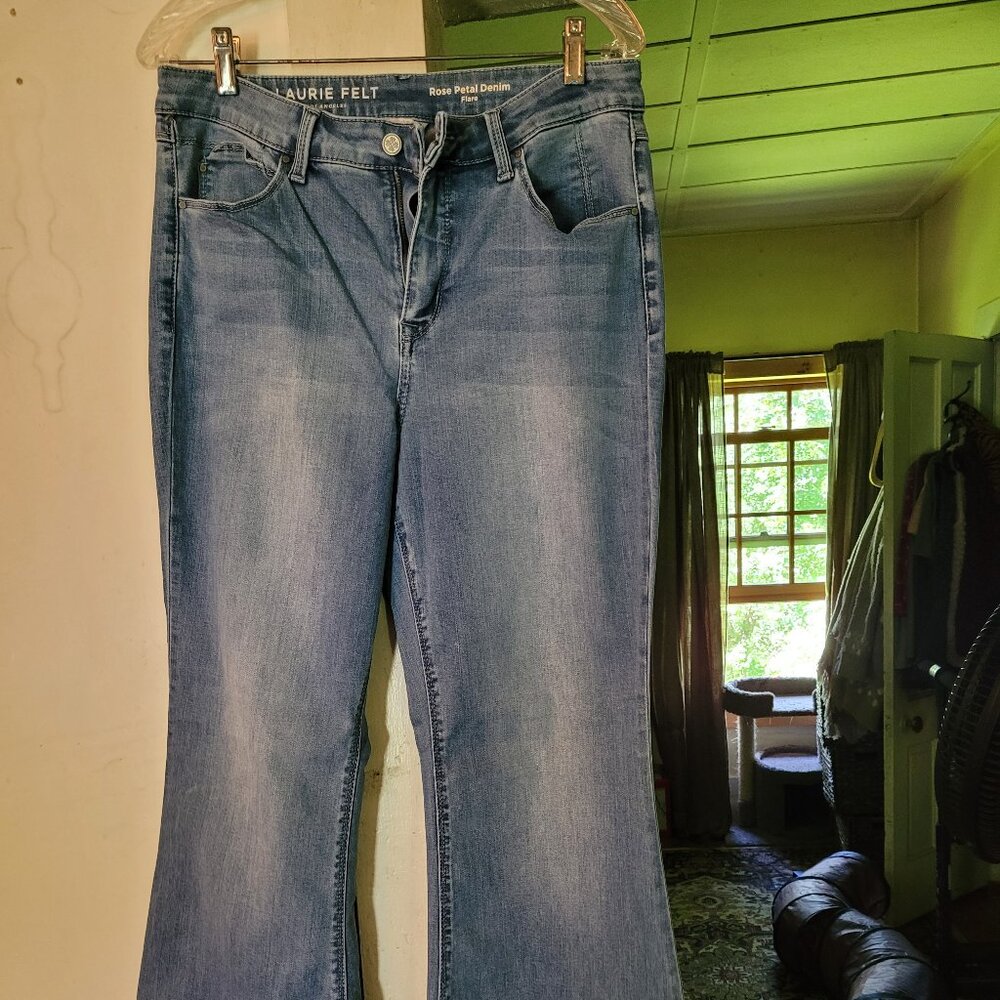 Laurie Felt Rose Petal Denim Flare jeans